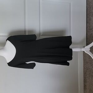 H&M EUC LG Black Flare Dress with Scoop Neck
